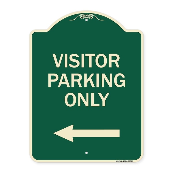 Signmission Reserved Parking Visitor Parking W/ Left Arrow Heavy-Gauge Aluminum Sign, 24" x 18", G-1824-23021 A-DES-G-1824-23021 - main